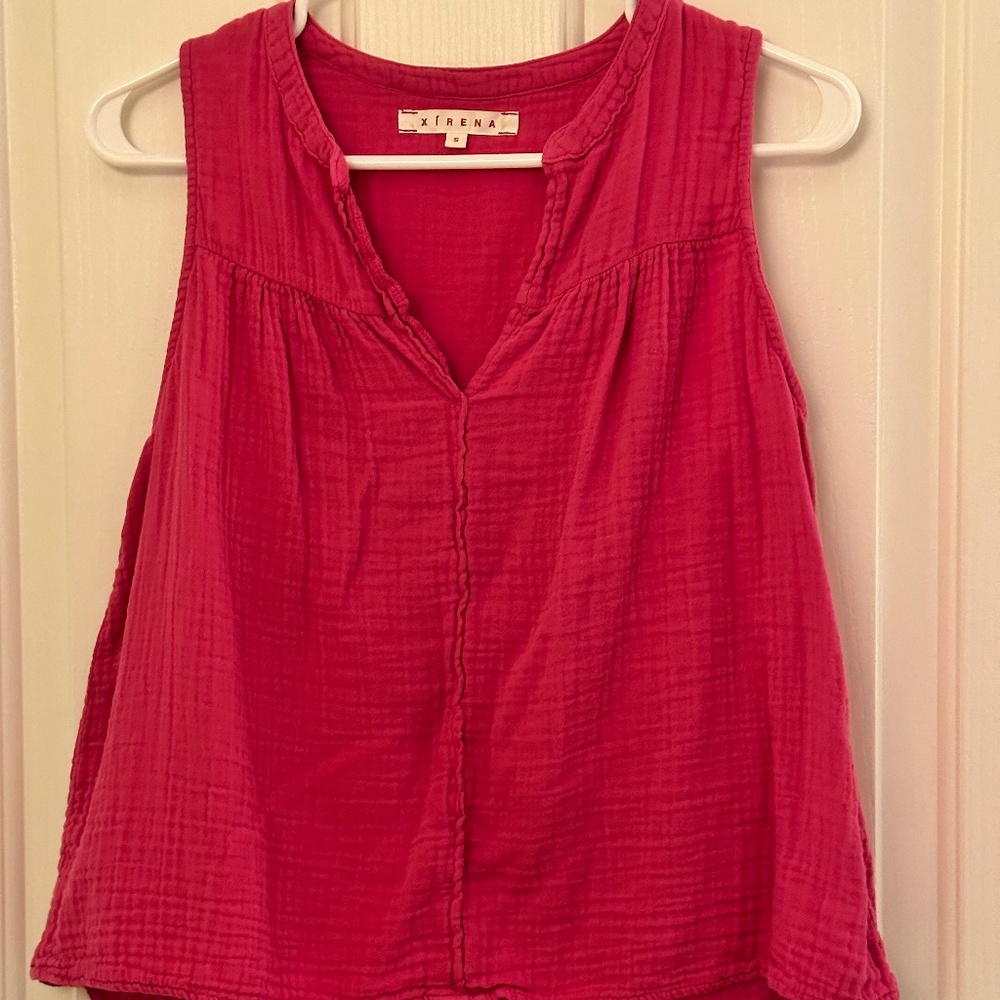 Xirena Pink Gauze Tank Top